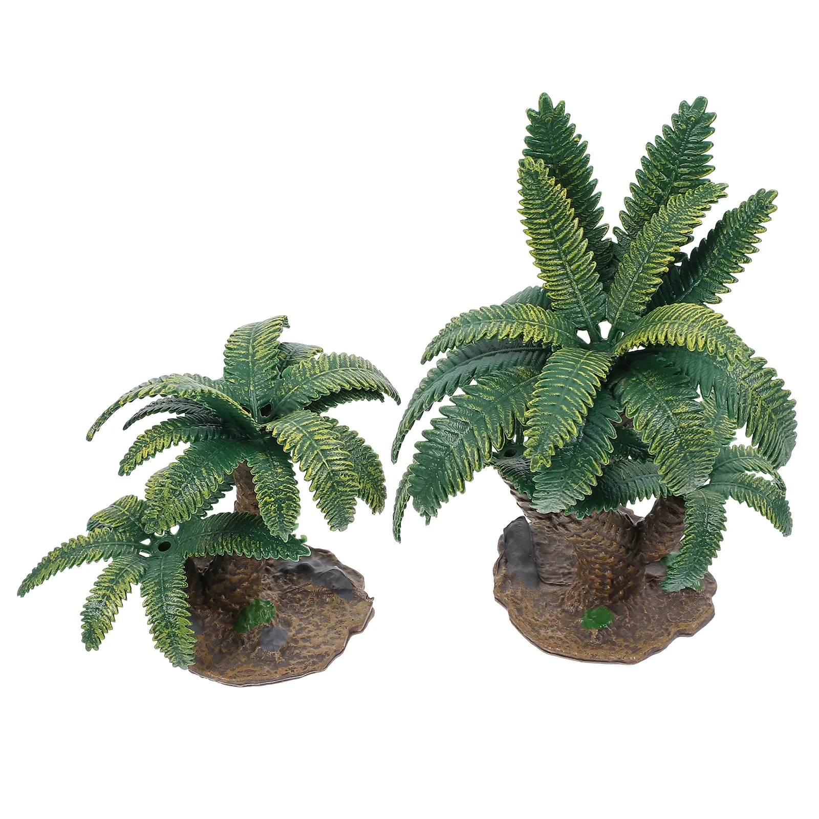 2Pcs Miniature Tree Landscaping Ornaments Realistic Plastic Sand Table Fake Trees for Landscape Garden Decor
