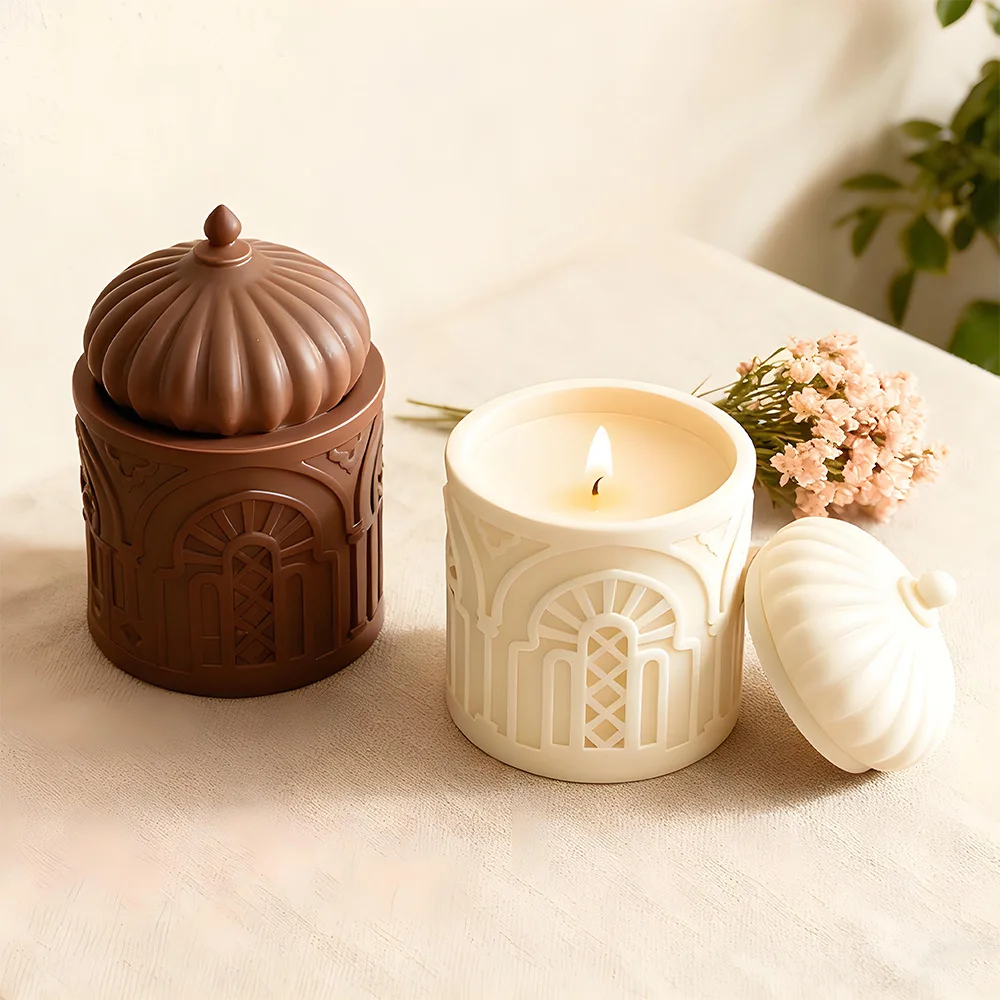 قالب من السيليكون لأكواب الشموع المعطرة لتخزين سطح المكتب المنزلي قالب صب الراتنج المزخرف #1