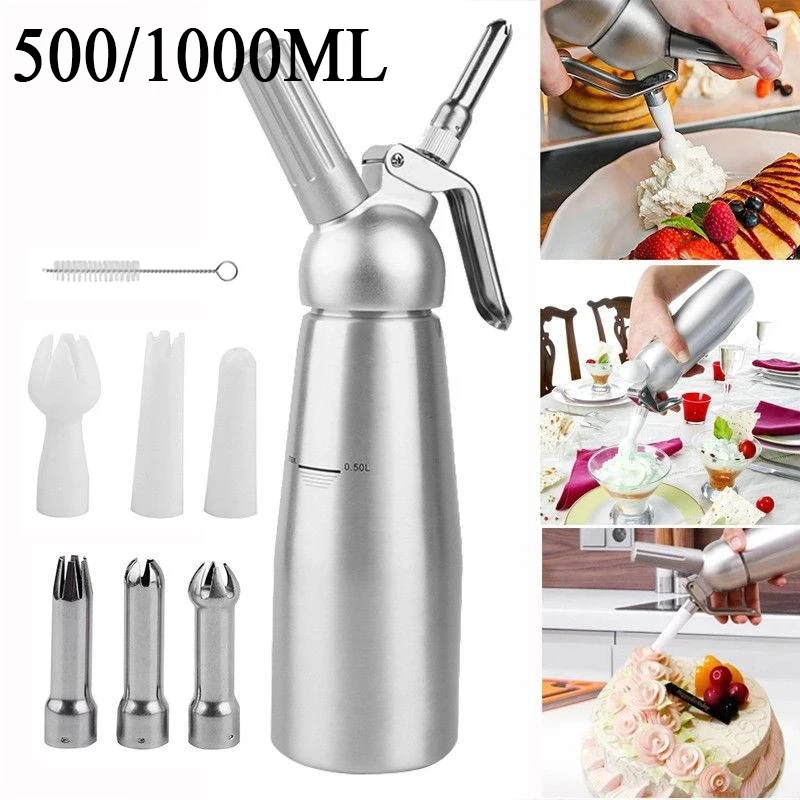 500/1000ml Cream Foam Gun Cake Piping Gun Siphon Squeeze Bottle Dessert Tool Squeeze Bottle Dessert Tool Kitchen Accessories