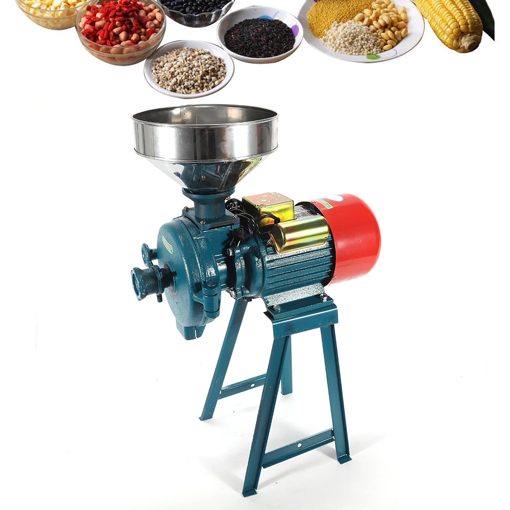 Cereals Grinder 2200W 220V Electric Feed / Rice Flour Corn Mill Dry Cereals Grinder Machine Funnel