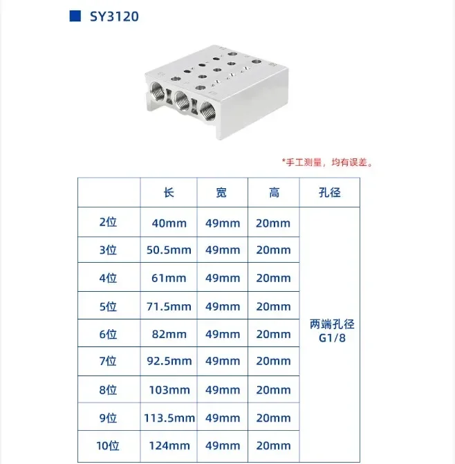 Électrovannes de base pneumatiques avec joints, collecteur d'accès à l'air, station de vanne, SY3120, SY5120, SY7120, SS5Y5- 2F, 3F, 4F, 5F, 6F, 7F