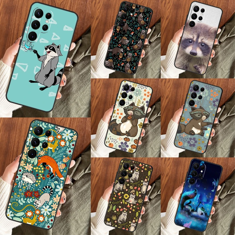 Funny little raccoon Case For Samsung Galaxy S23 Ultra S22 Plus S21 Ultra S20 FE S9 S10 Note 10 20 Ultra Cover