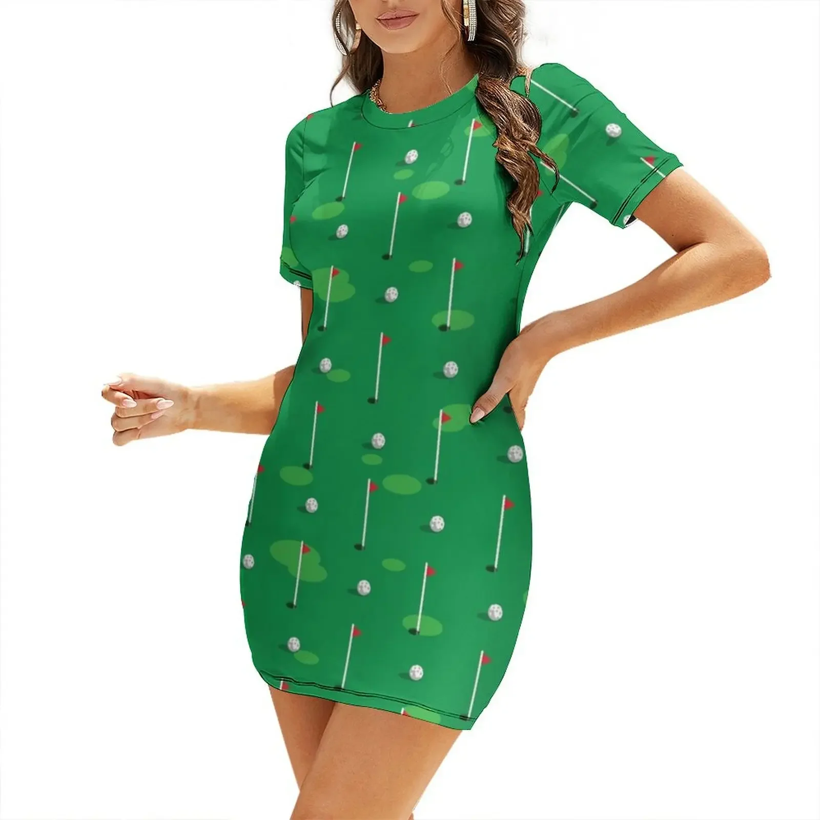 

Golf Pattern Short-Sleeved Dress womens clothing dresses for official occasions summer dress women 2025 Aesthetic clothing Dress