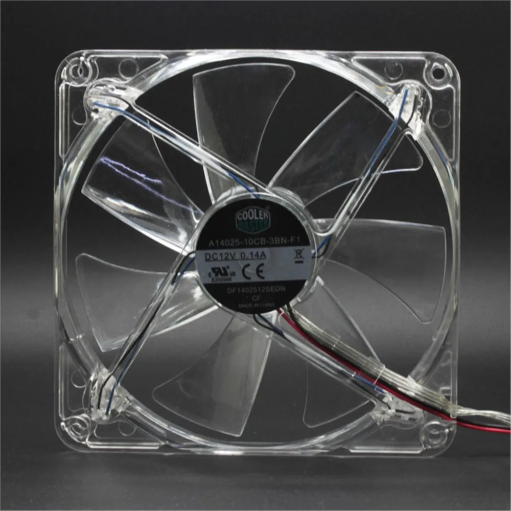 140mm LED cooling fan computer fan a14025-10cb-3bn-f1 14cm 12V 0.14a 1000RPM silence quiet LED luminous cooling fan