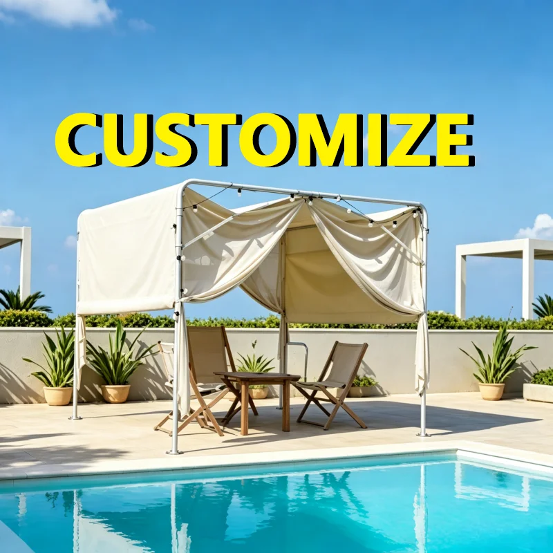 Any Size Custom Outdoor Party Exclusive Aluminum Gazebo Large Space Shade Rain Adjustable Side Shades Backyard Gathering Canopy