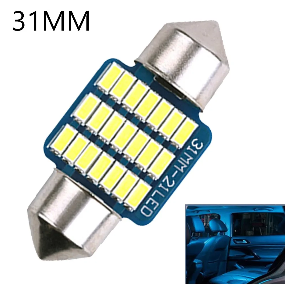 21SMD LED LED Roof Reading Light 1.32 W Aluminum Material Ice Blue License Plate Light Trunk Light Trunk Light