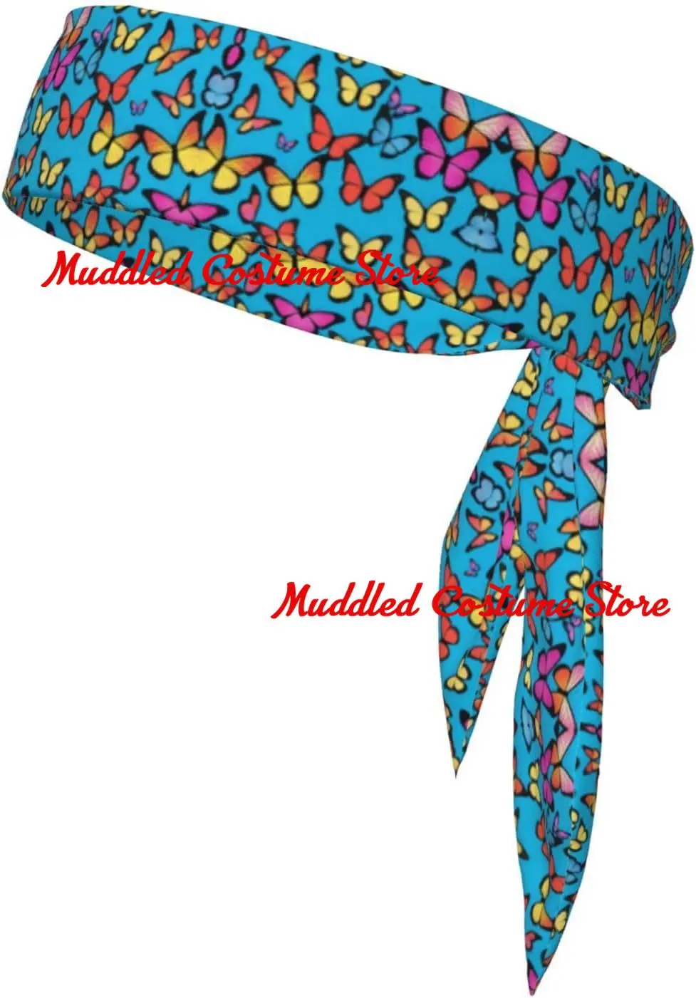 

Спортивная повязка на голову с разноцветным принтом бабочек, бандана, унисекс, многофункциональная спортивная повязка для йоги