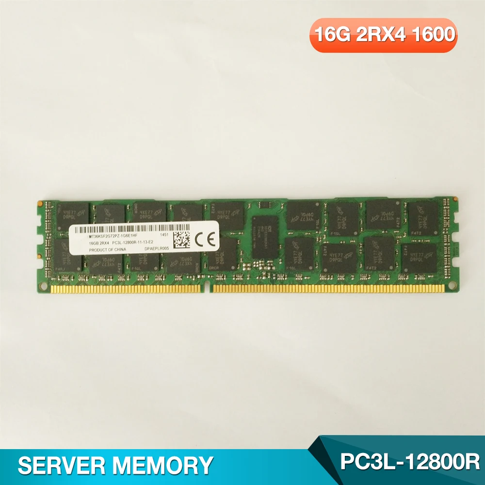 

1PCS 16G 2RX4 1600 For Micron Server Memory PC3L-12800R ECC REG