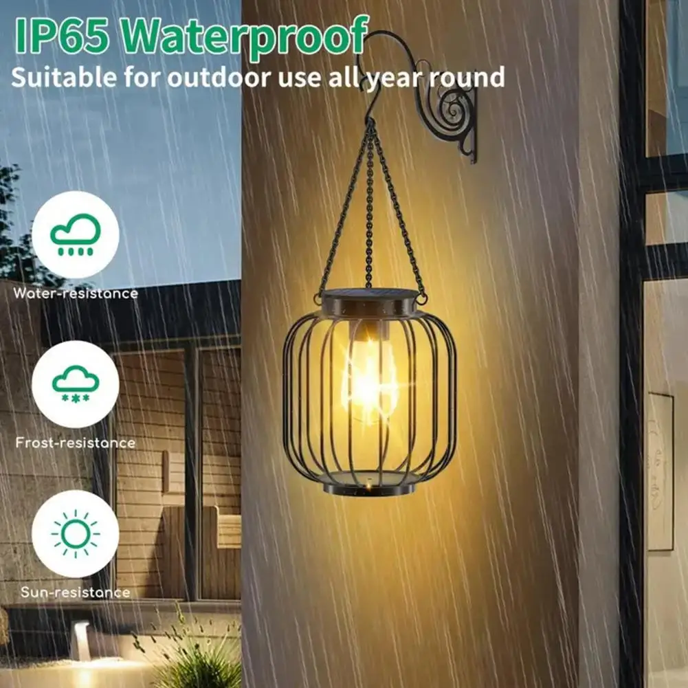 Solar Lanterns Lights Flickering Flame Garden Lights Solar Outdoor Desk Camping Waterproof Hanging Lantern Patio Yard