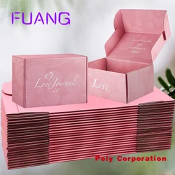 Custom  Wholesale Custom Flat Packed Premium Gift Packaging Pink Color Printing Eco Friendly Corrugated Papacking box for small