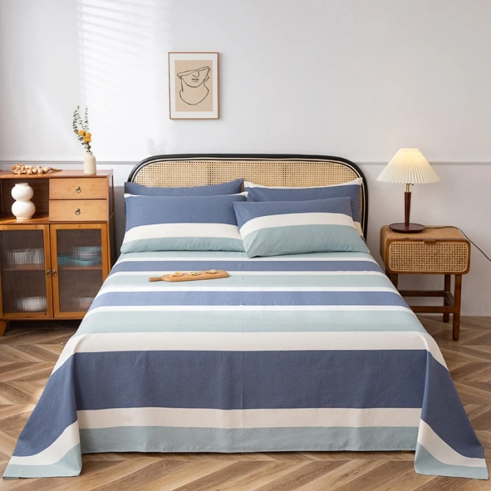 Full Cotton Coarse Cloth Bed Sheet Absorbs Sweat Breathes Air Does Not Irritate The Skin and Has A Soft Contact with The Skin