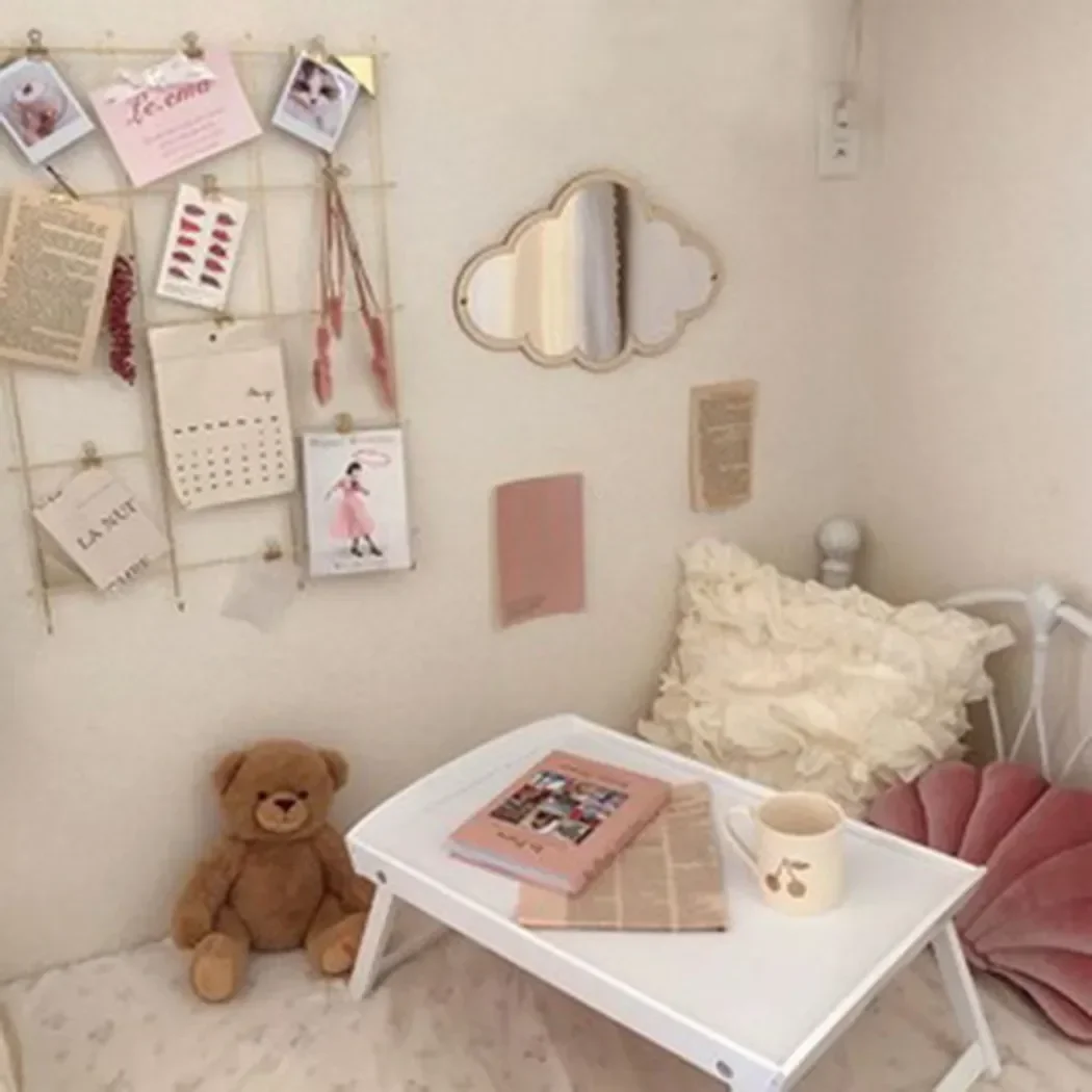 Cloud Shape Decor Wall Sticker Mirror Ornaments 33*23cm Makeup Mirror Irregular Cloud Shape Decorative Mirror Home Decoration