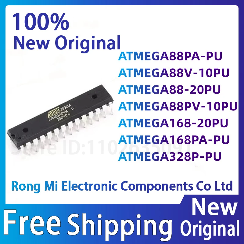 2Pcs ATMEGA88 20PU ATMEGA88V 10PU ATMEGA88PA PU ATMEGA88PV 10PU ATMEGA168 20PU ATMEGA168PA PU ATMEGA328P PU DIP-28 IC Chip Stock