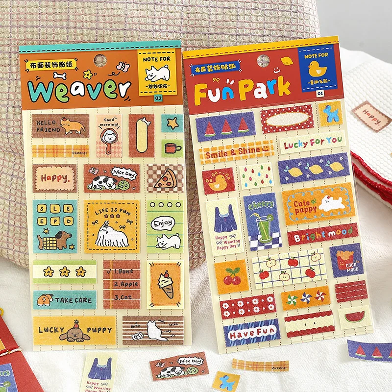 Cloth Decorative Stickers, Cloth Dong Marker Shop, Cute Label Material Illustration Versatile Hand Account Collage Cute Stickers