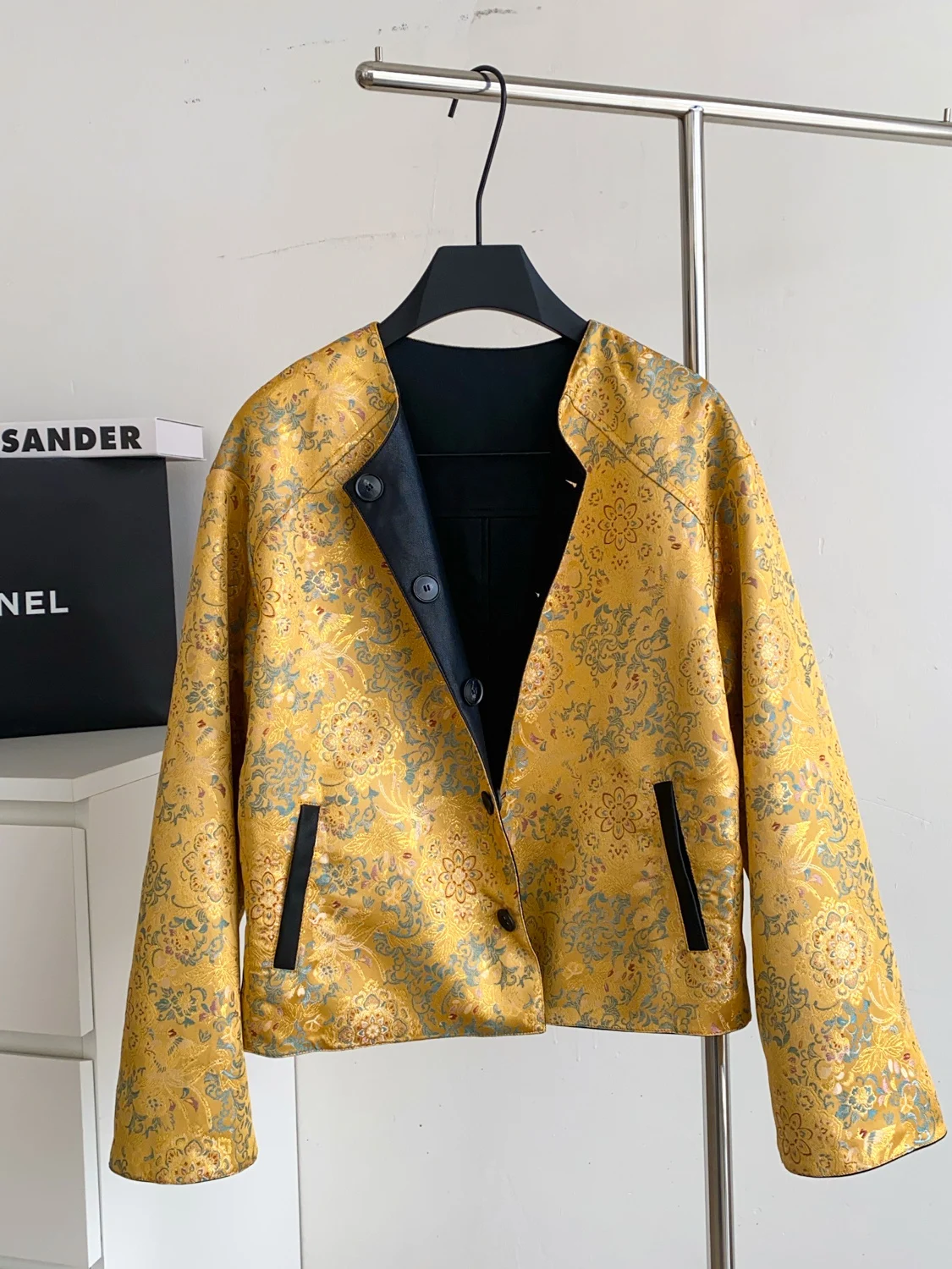 여성용 루즈핏 캐주얼 새틴 자켓 가을 겨울 빈티지 신상 중국풍 슬림 자수 아우터웨어 탑