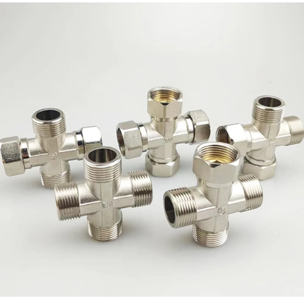 Durable Brass Four Way Connector G3/4 Male Female Threaded Adapter For Water Piping System Industrial Plumbing Parts