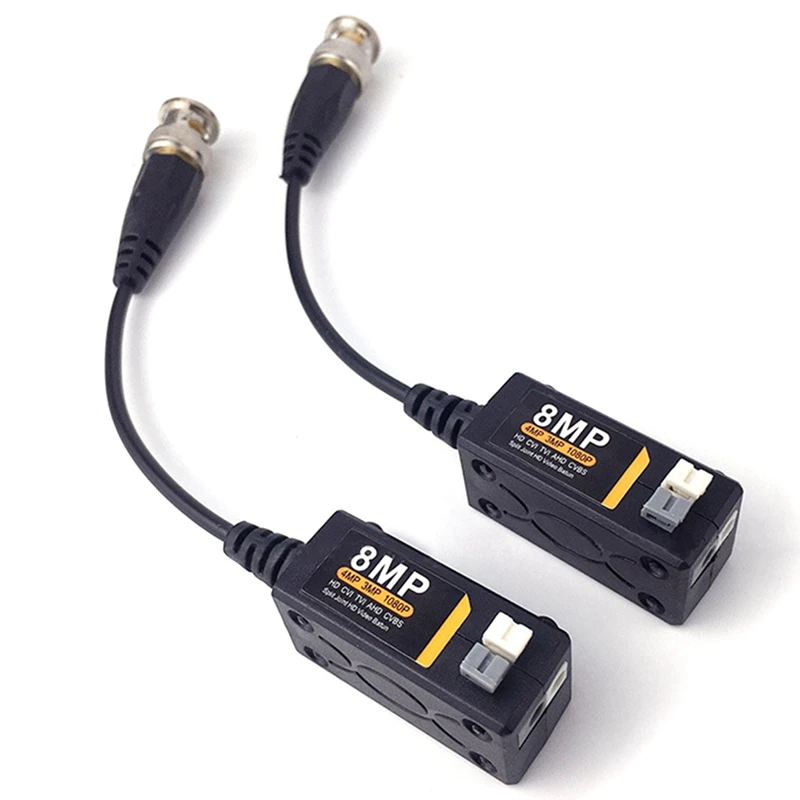 카메라용 HD BNC 비디오 발룬, UTP Cat5 HD CVI TVI AHD 부품 액세서리, 8MP, 1080P, 720P 트랜시버, 10 쌍