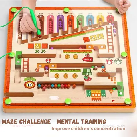 NEW Kid Magnetic Labyrinth Ball STEM Toy for Preschoolers Ages 3-4 Motor Skills Early Education Puzzle Interactive Learning Toys