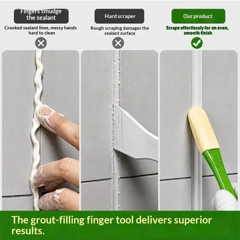 Bionic Caulking Finger Tool Tile Grout Smoothing Scraper Sealant Finisher for Window Door Joint Sealing Repair Work