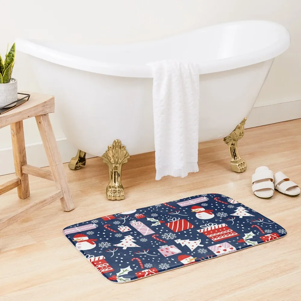 Winter Pattern Bath Mat Absorbent Carpet For Bathroom Non-Slip Bathroom Slip-Resistant Rug Bathroom Mat
