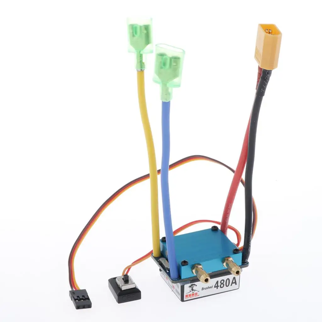 480A Brushed XT60 Plug Waterproof Electric Motor Controller Metal RC Boat Component for Hobby Model Boats