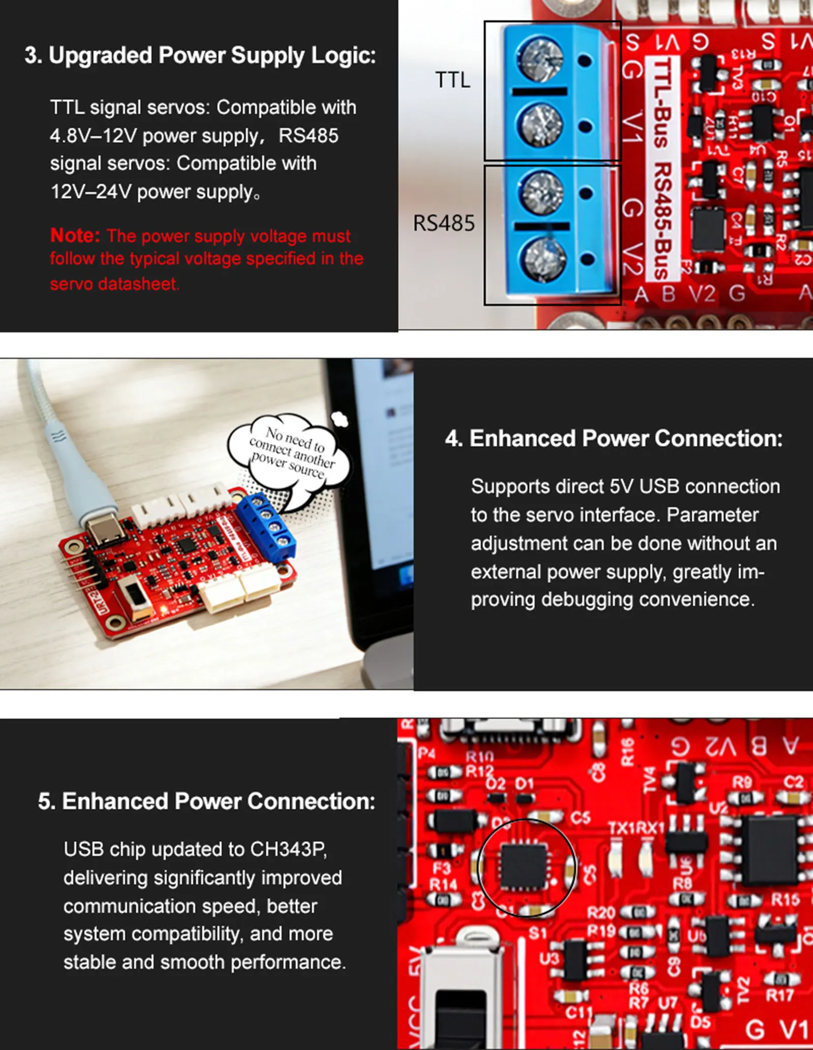 Feetech STS3215 SO-ARM100 7,4V 19KG Servo 360-Grad-Roboter-Servo + URT-2 Board für KI-Roboterarm/DIY Programmierbarer Roboterarm – Detail 10