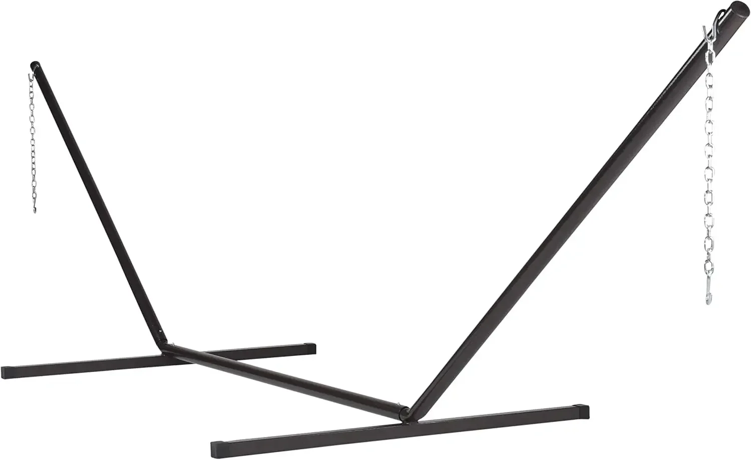 Jumbo Caribbean Rope Hammock and Metal Tri Beam Stand Mocha (Light Blue)