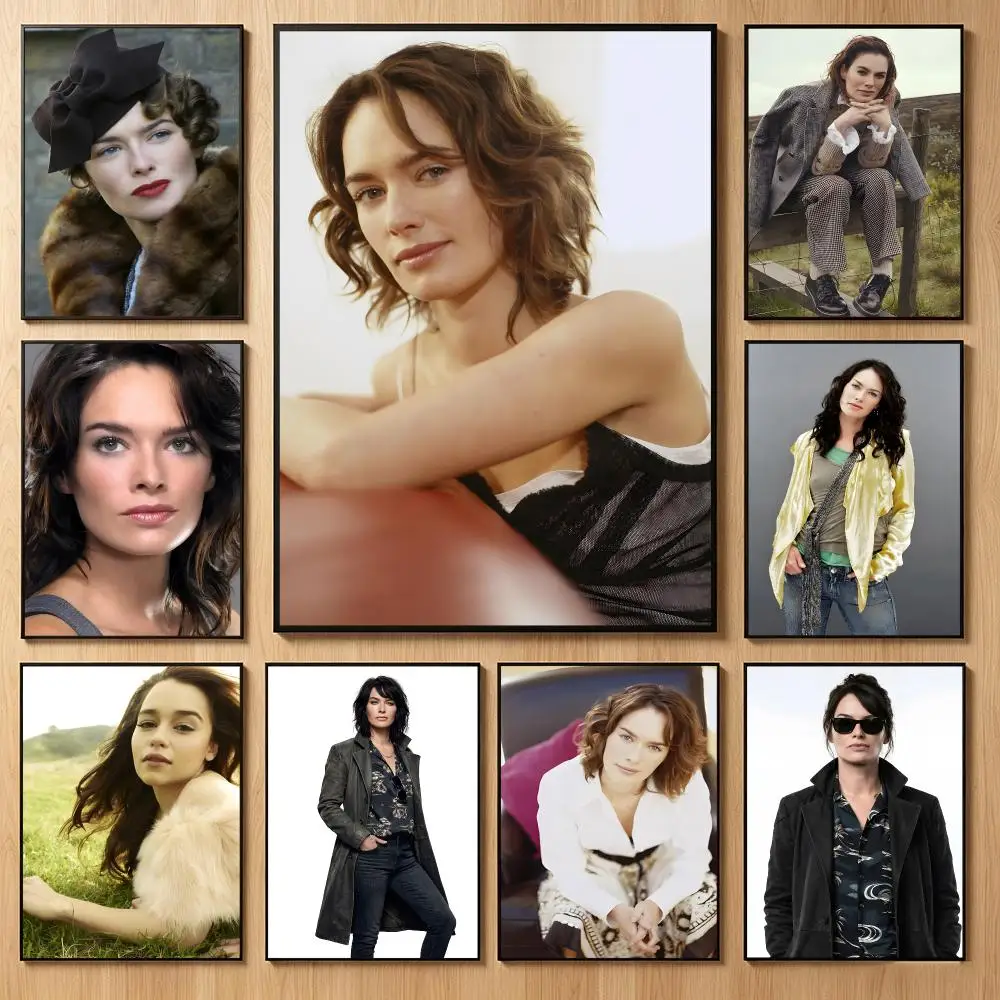 Commanding Powerful Celebrity L-Lena Headey Poster Classic Self-Adhesive PP Wall Sticker for Living Room Bar Decor Gift