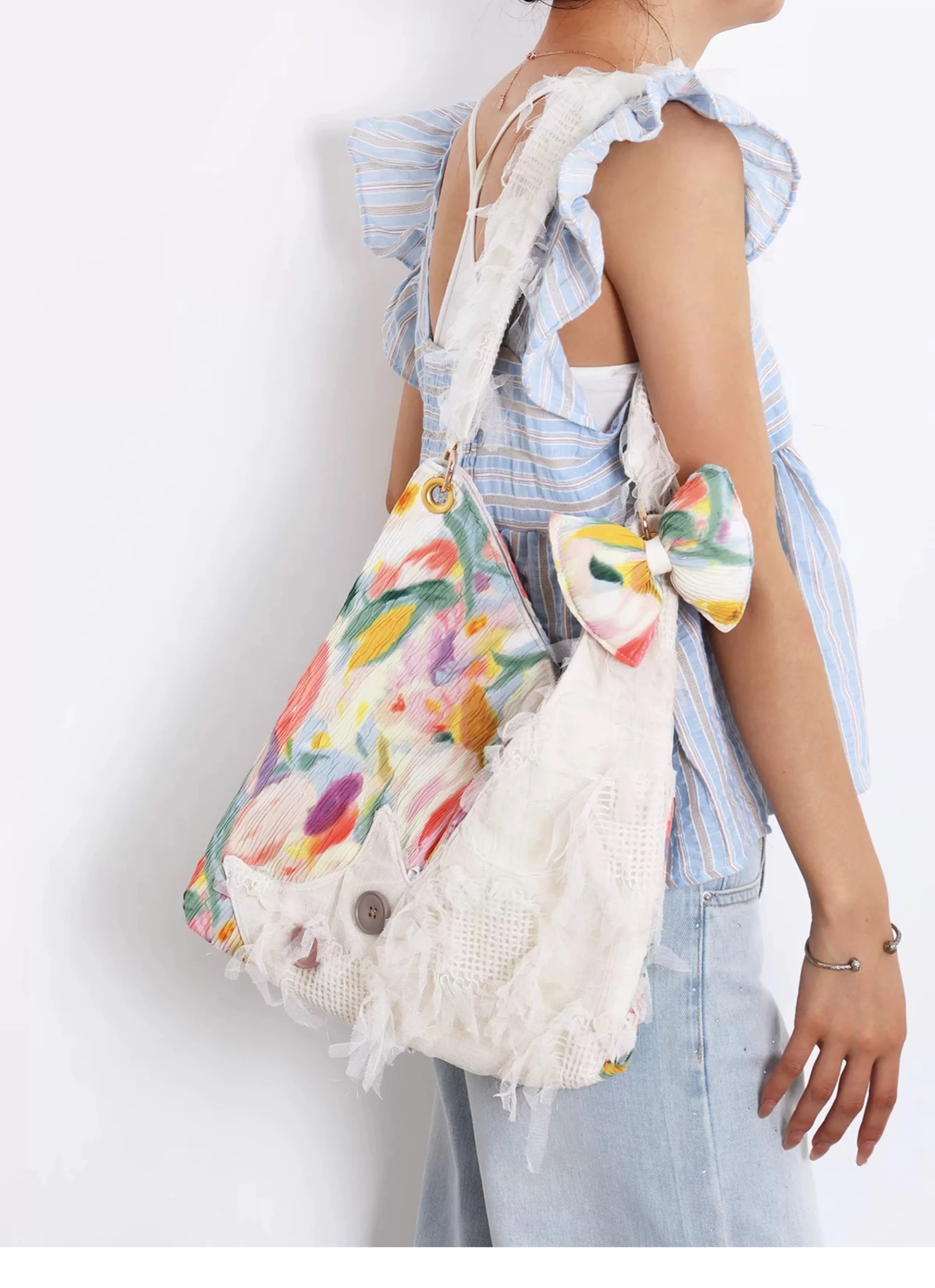 

Rainbow Graffiti Cat Bag for Women's Summer New Cute Niche Design Sweet Girl Single Shoulder Underarm Crossbody Bags