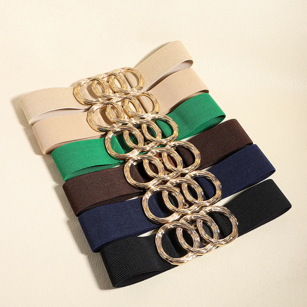1pcs new cross-border belt for women, ins style jeans, sweater dress, versatile fashion smooth button decoration belt