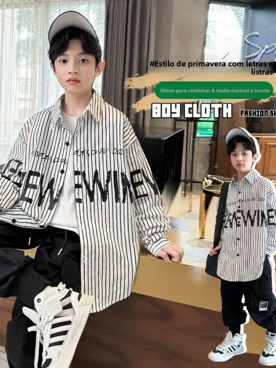 boys-stripe-long-sleeve-shirt-sun-protection-casual-fashionable-children's-spring-summer-clothing-big-kids-teenagers-outerwear