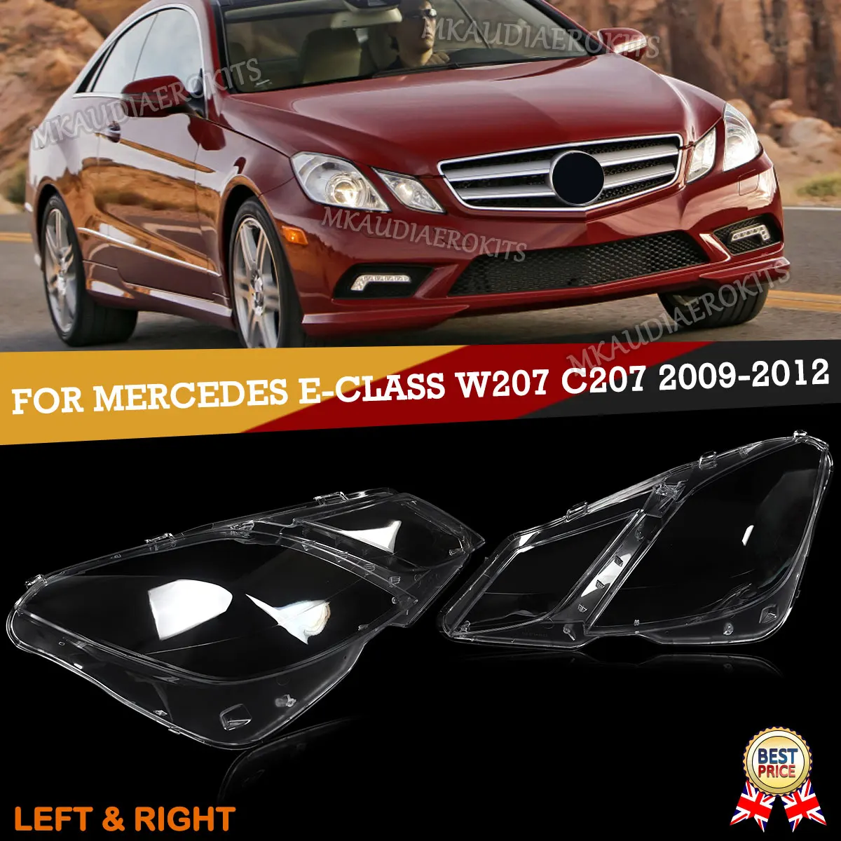 

SAIQINGSP For Mercedes Benz E Class W207 Coupe 2010-2013 Headlamp Cover Clear Car Accessories Tools