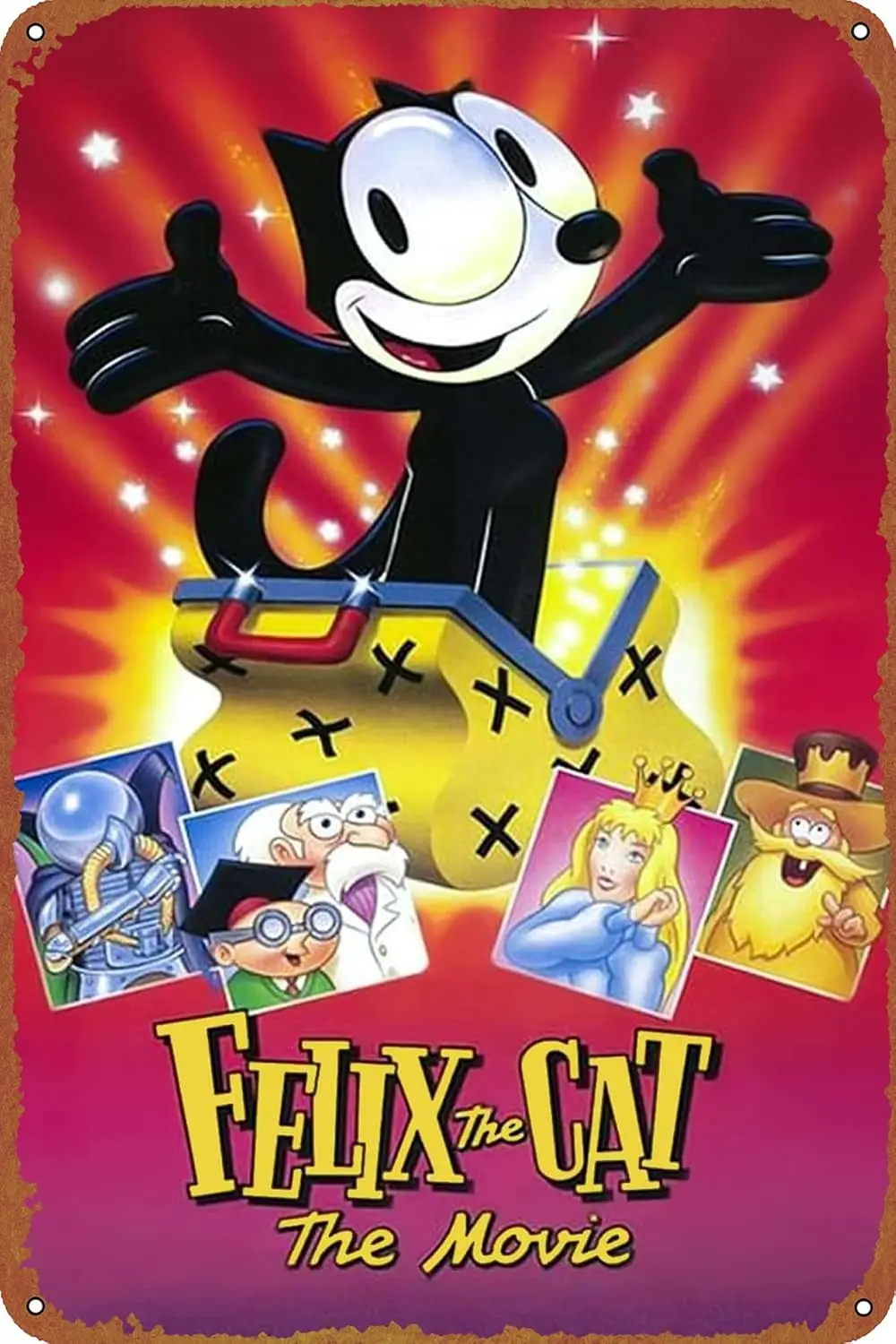 Felix the Cat: The Movie Movie Poster Vintage Look Tin Metal Sign Wall Decoration 8x12 Inches sign