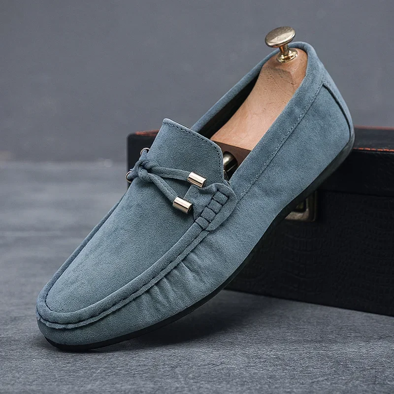 

Men's Shoes Spring New Soft Soled Shoes with Beans on One Foot Men's Driving Casual Leather Shoes