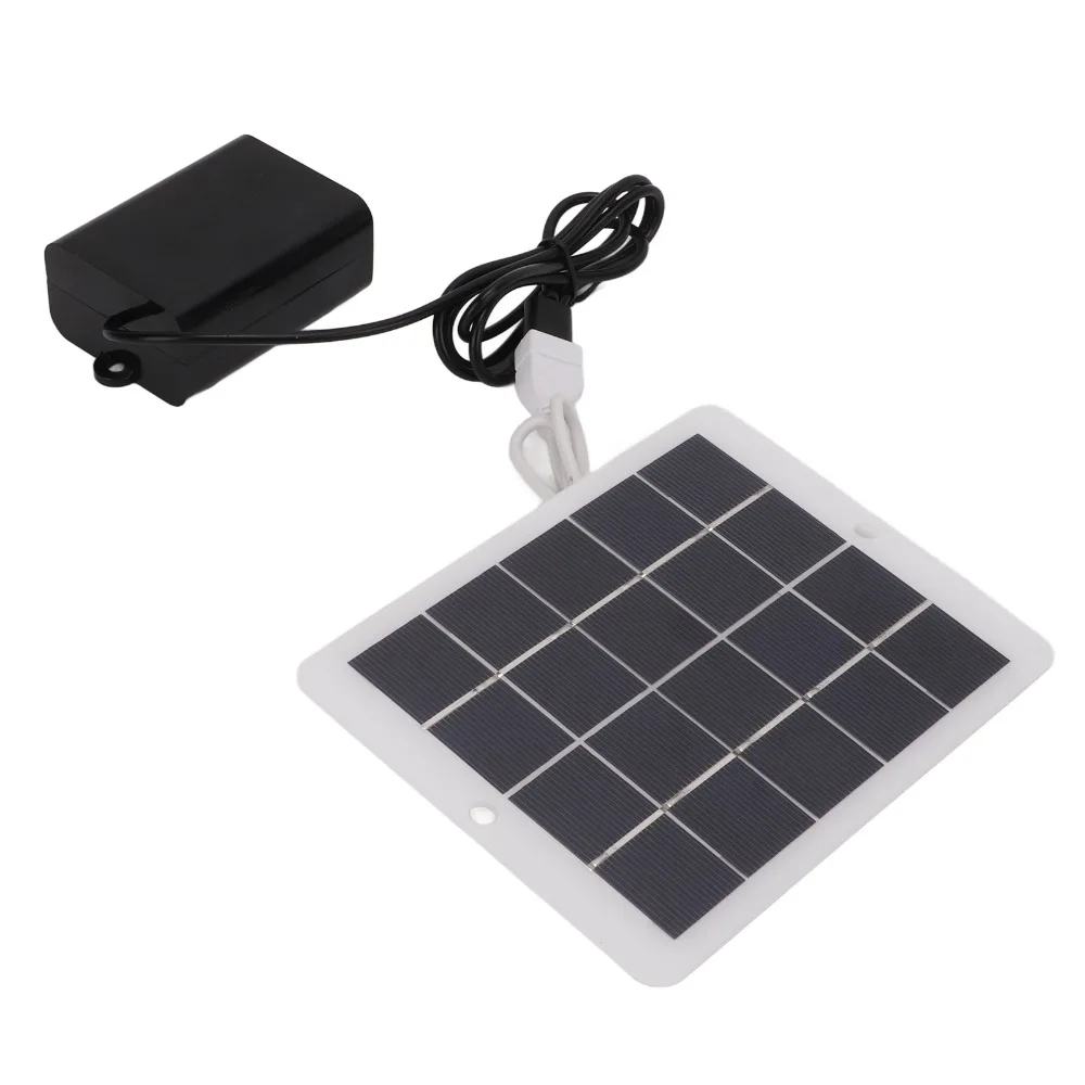 

Durable 3W 5V Solar Oxygen Pump Polysilicon USB Output Interface Solar Pond Aerator Solar Water Air Pump Fish Tank