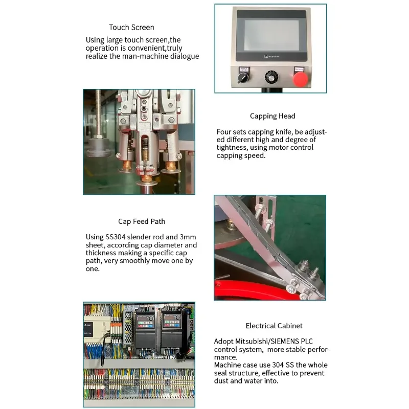 CM100 Automatic Whiskey Wine Bottle ROPP Aluminum Cap Locking Pneumatic Twist Off Screw Sealing Capping Machine for Metal Cap