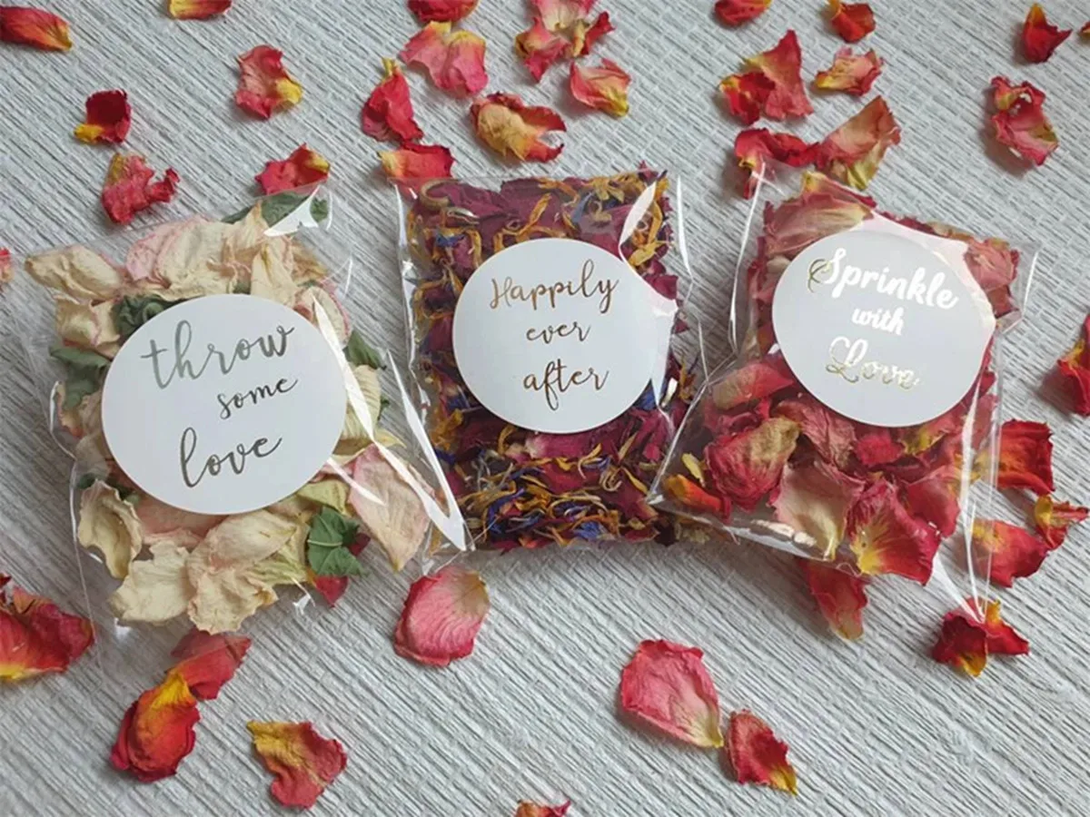 25PCS Biodegradable Confetti. FOIL STICKERS. Pre filled packets. Wedding confetti. Petal confetti. Clear Confetti Packets