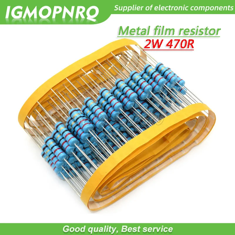 20pcs 470 ohm 2W 470R Metal film resistor 2W resistance IGMOPNRQ