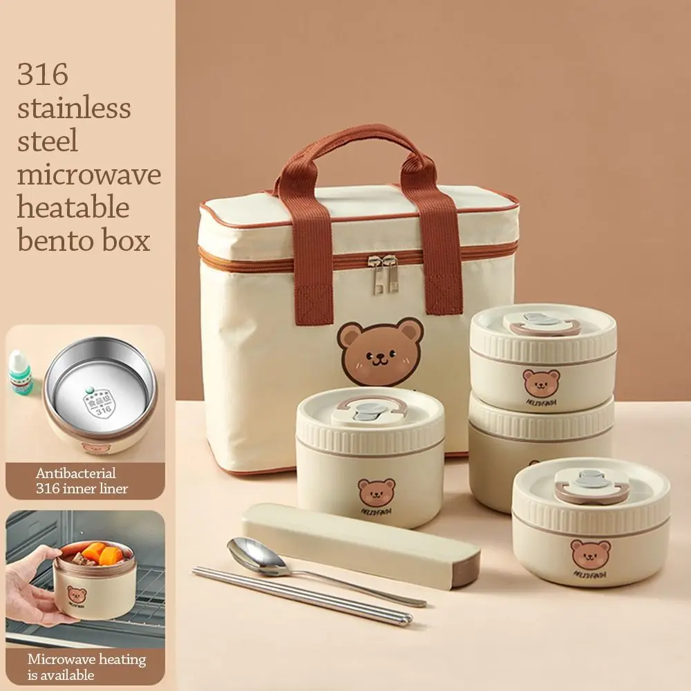 

400ML/600ML/800ML Round Lunch Box Food Grade with Handle Storage Box 316 Stainless Steel Multipurpose Food Supplement Box