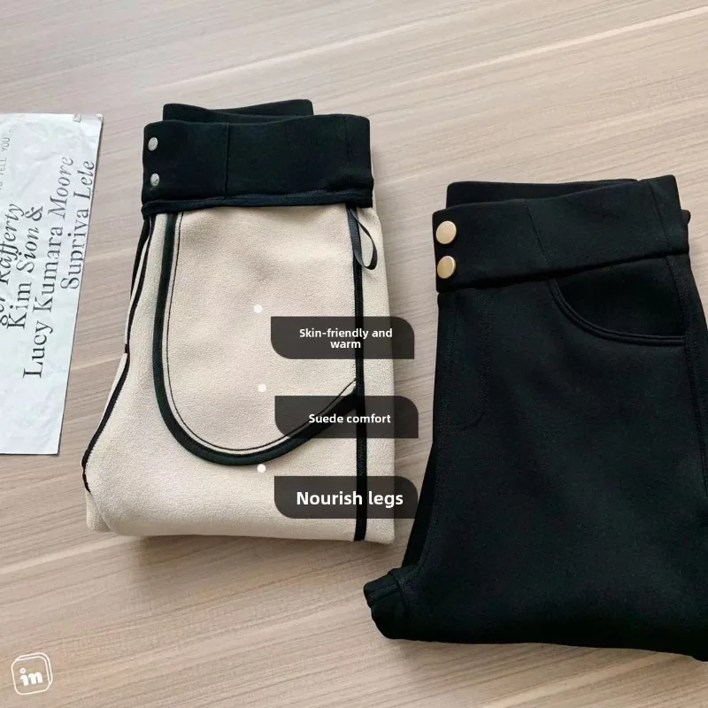 النساء مفتوحة المنشعب الحراري صوف مبطن السراويل سليم صالح الكاحل طماق الأسود اليوغا السراويل الدافئة الحرارية الشتاء الجوارب عالية