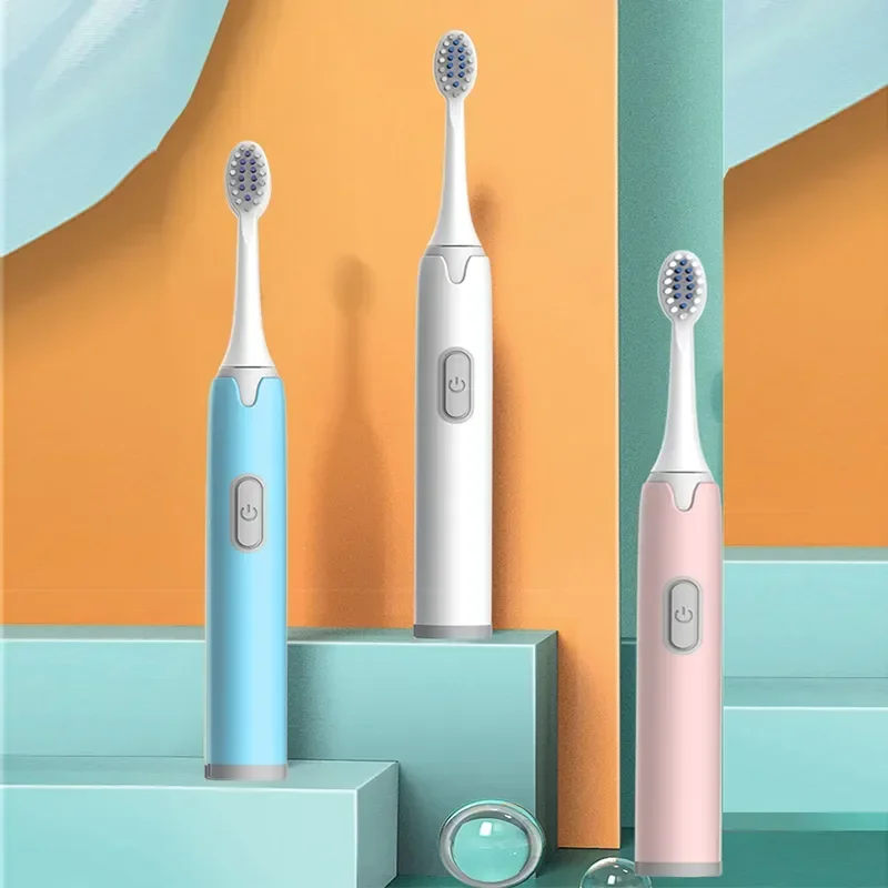 Adult Electric Toothbrush Smart Brushing IPX7 Waterproof Oral Care Whitening Replaceable Brush Head (Batteries Not Included)