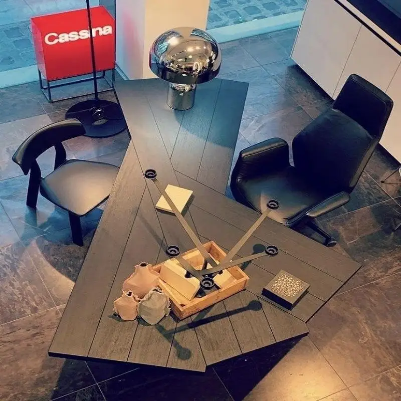 

Nordic solid wood desk modern special-shaped desk log computer long table designer boss table workbench table