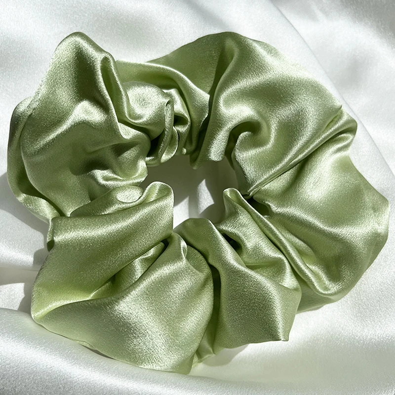 25MM 100% Pure Silk Ponytail Holders for Women Girls Big Silk Hair Scrunchies Width 6cm Luxury Elastics Band Ties