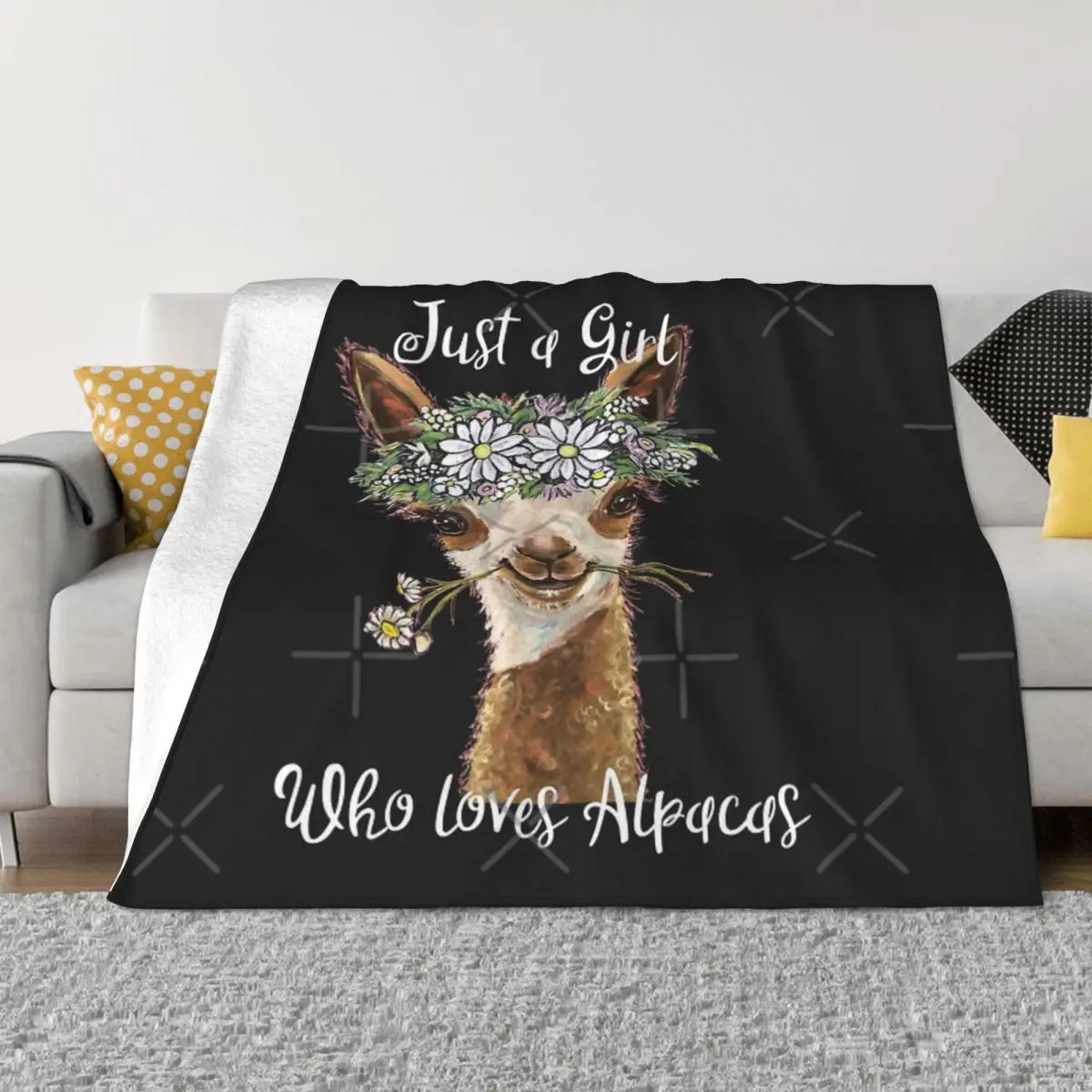 Just A Girl Who Loves Alpacas Quilt Knee Blanket Throw Blanket Winter Warm Blanket Throw Blanket