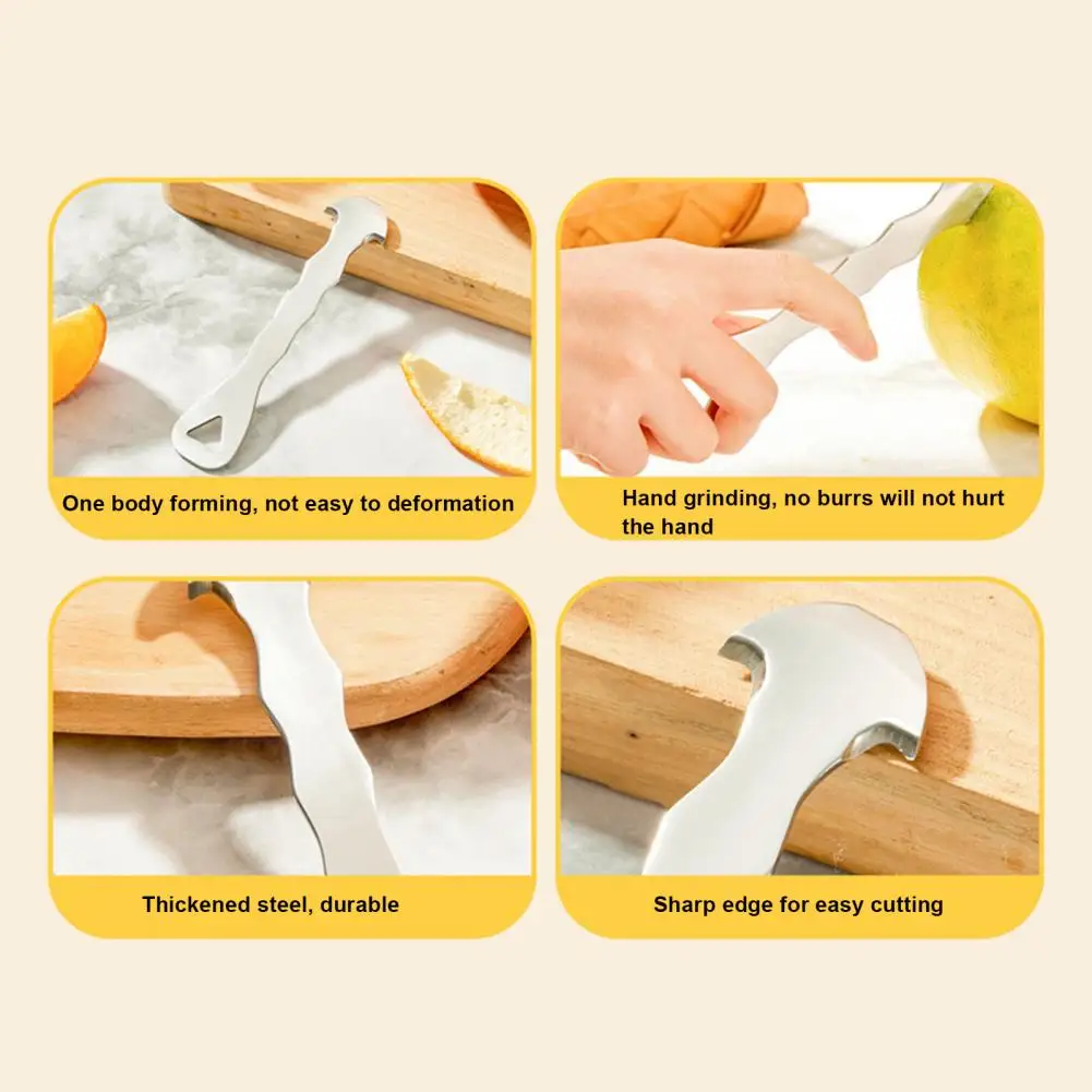 Stainless Steel Citrus Peeler Stainless Steel Orange Peeler Set Easy Peel Citrus Gadget with for Oranges for Effortless