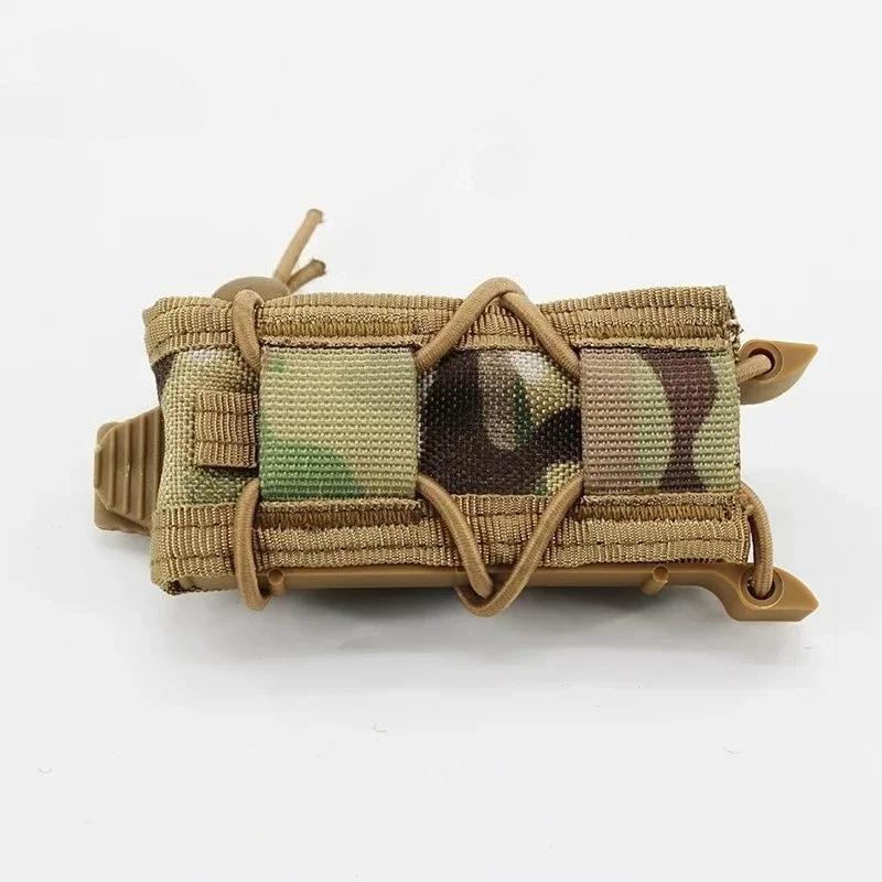 JIN LI 9mm Tactical Single Magazine Pouch Elastic Quick-Release MOLLE Accessory