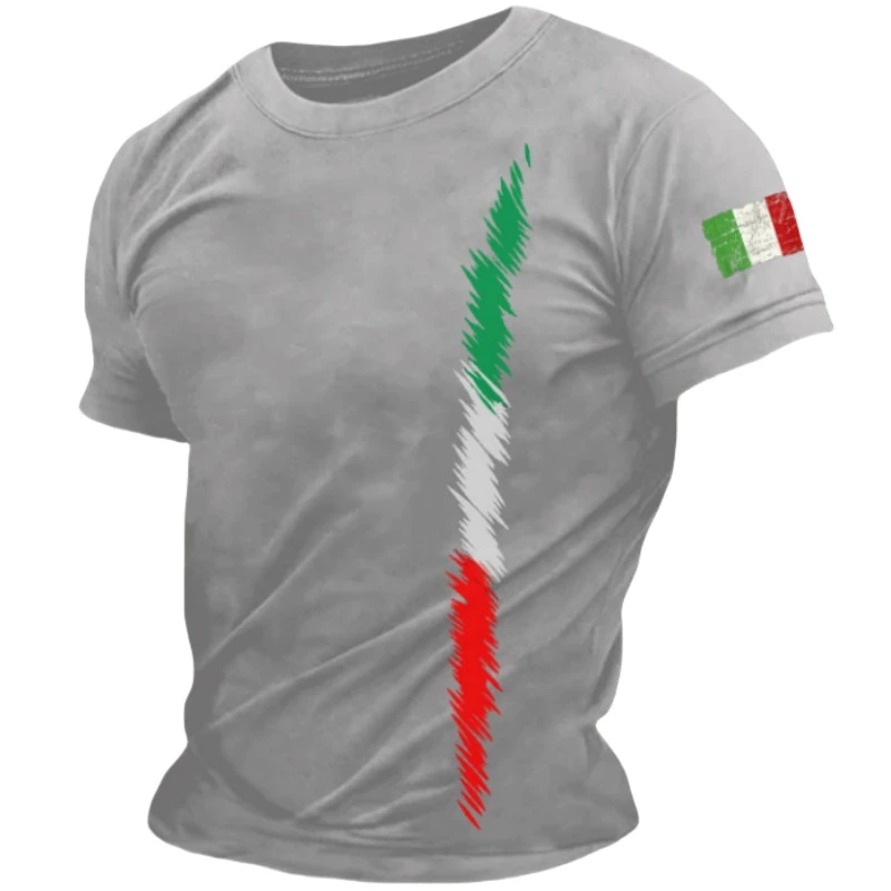 Simple Italia Flag Graphics T-shirts Summer Fashion Short Sleeve O Neck 3D Printed T Shirts Casual Streetwear Oversized Mens Tee image 4