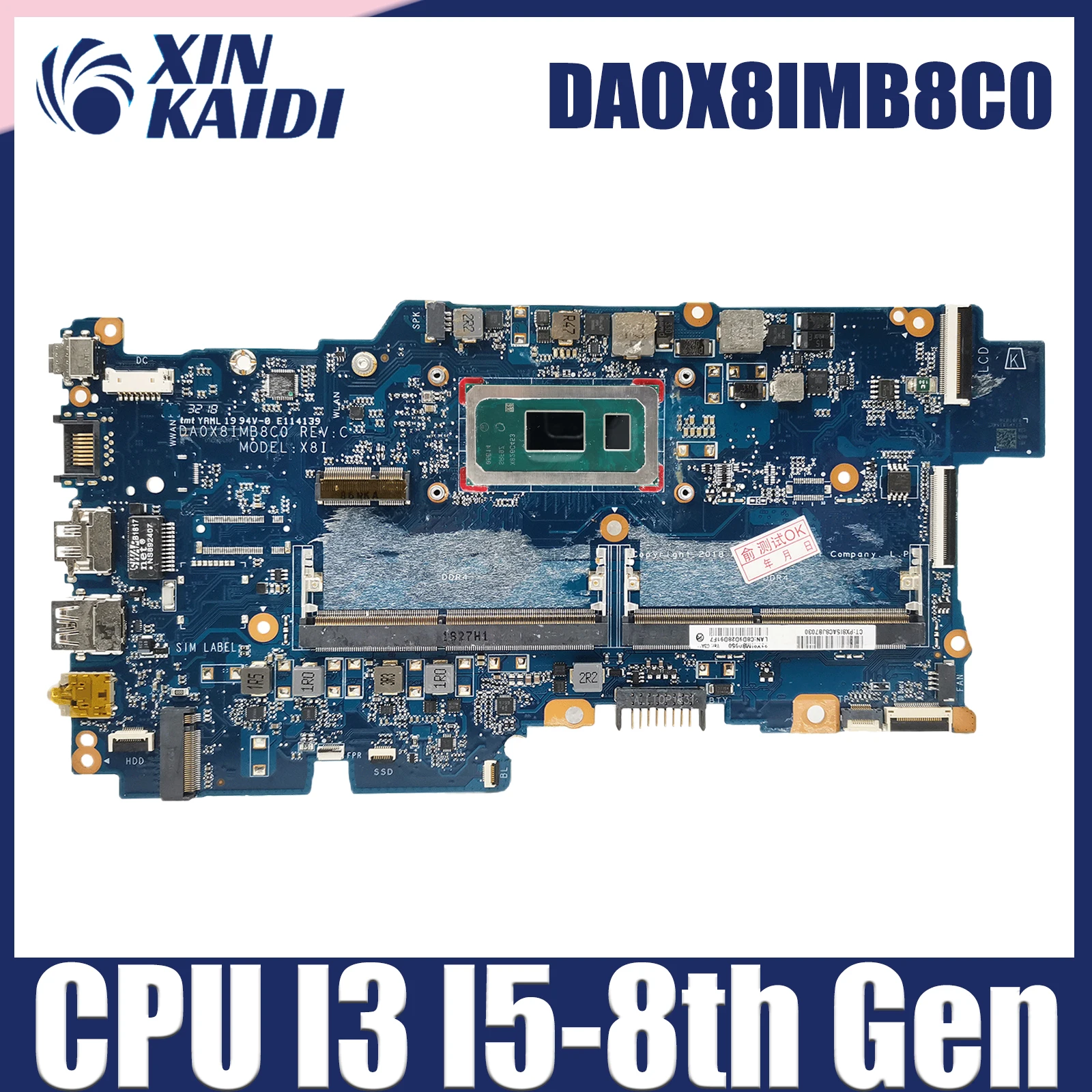 

DA0X8IMB8C0 Laptop Motherboard For HP Probook 430 G6 HSN-Q14C Notebook Mainboard With I3-8145U I5-8265U CPU DDR4