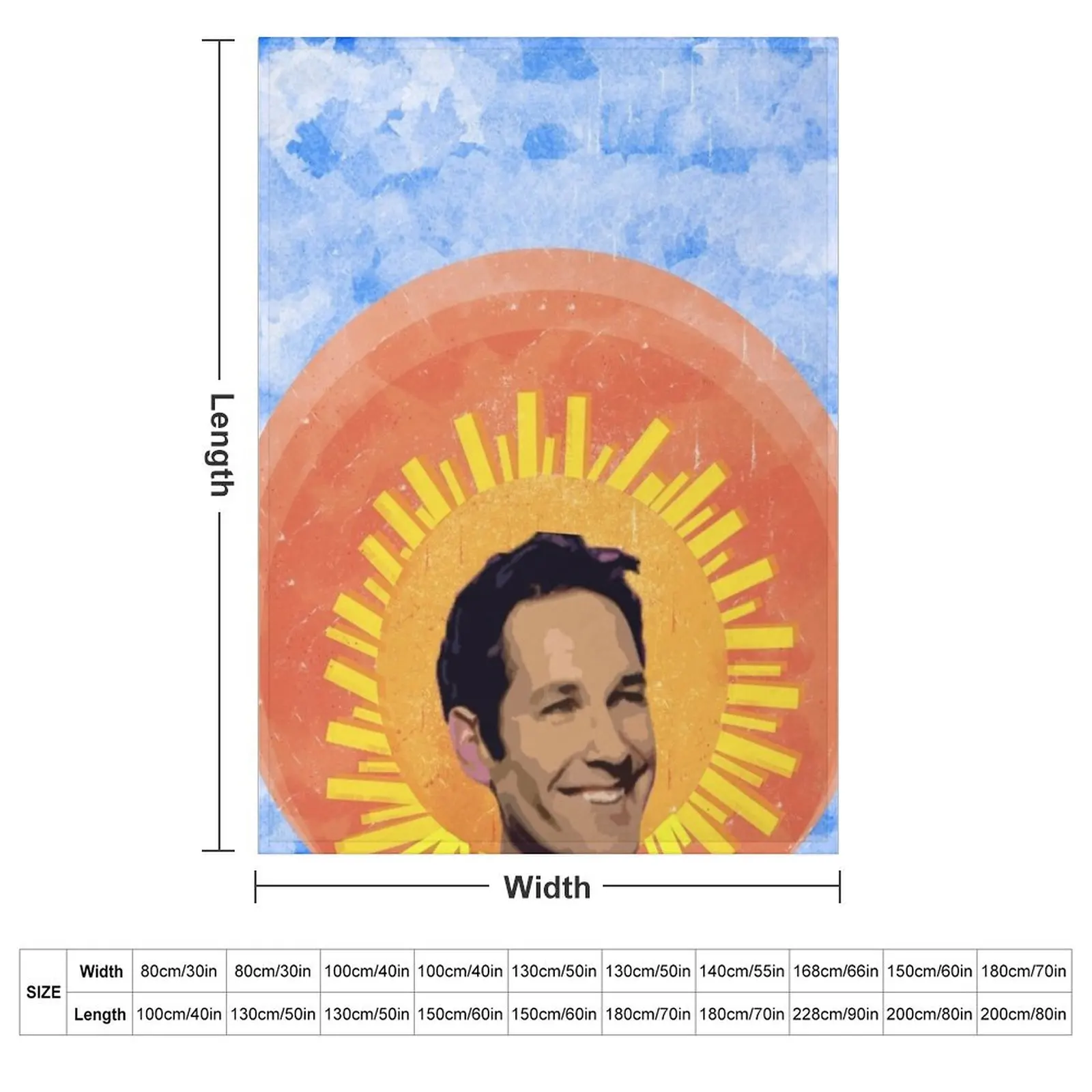 Angelic Holy Paul Rudd Throw Blanket Hairys Luxury Throw Personalized Gift Warm Blankets
