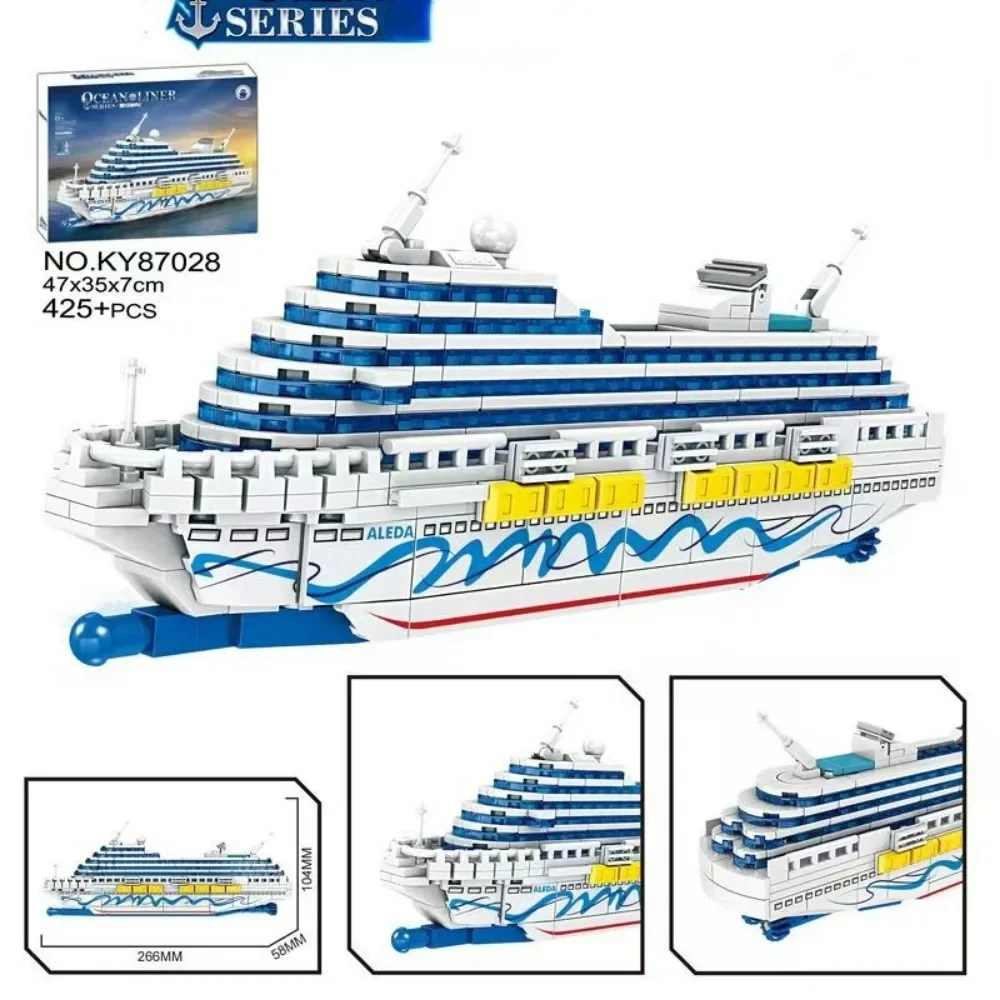 Titanic Model Boat Creative Luxury Cruise Ship Liner Vessel Building Blocks DIY 3D Model Bricks Toys for Children Gifts